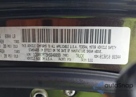 2017 Ram 1500 Longhorn 4X4 5'7 Box from USA, damaged, VIN 1C6RR7PT9HS648899
